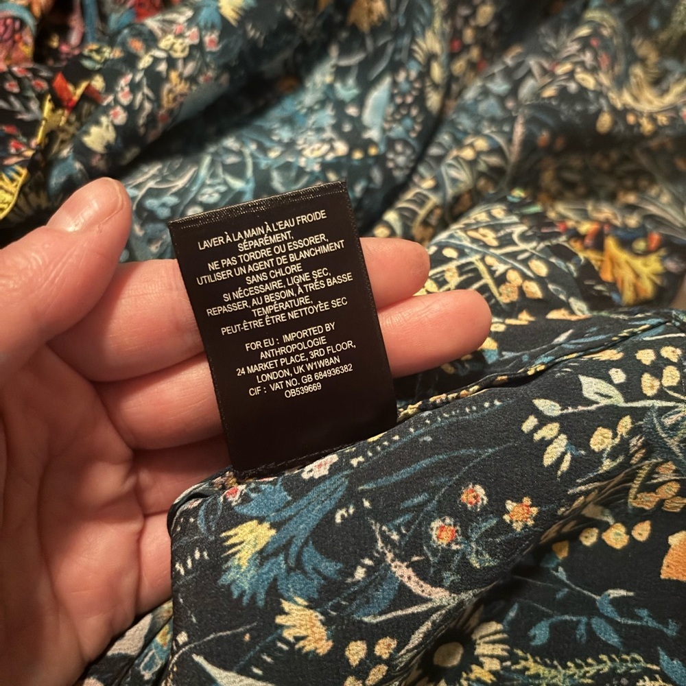 Maeve Silk Floral Dress Anthropologie size 8 midi A00301 - Picture 6 of 9